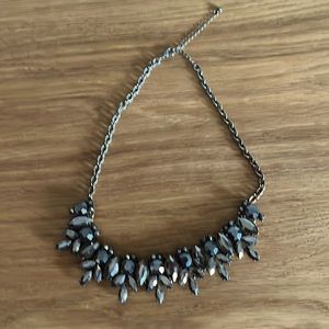 Adjustable necklace.  Black shiny stones